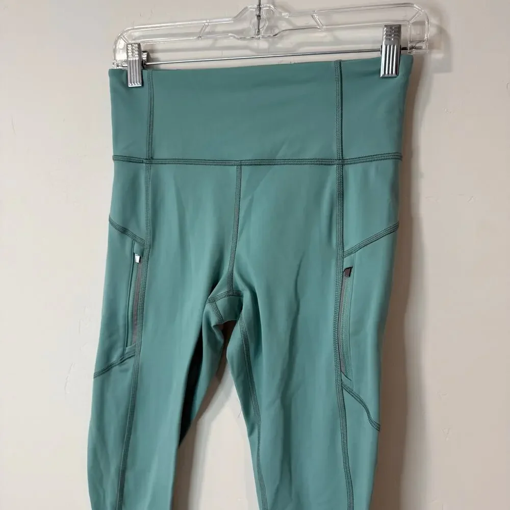 Athleta Women's‎ Rainier Leggings Tights Running Fleece Pockets Blue Small